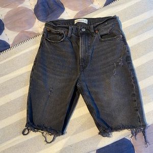 Lightly distressed Abercrombie & Fitch midi shorts